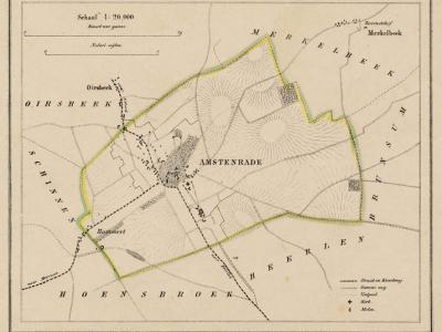 Gemeente Amstenrade anno ca. 1870, kaart J. Kuijper (collectie www.atlasenkaart.nl)