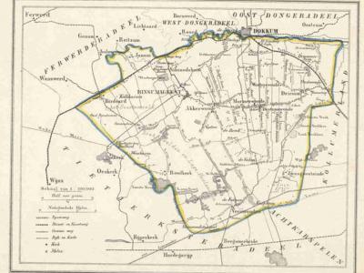 Gemeente Dantumadeel anno ca. 1870, kaart J. Kuijper (collectie www.atlasenkaart.nl)