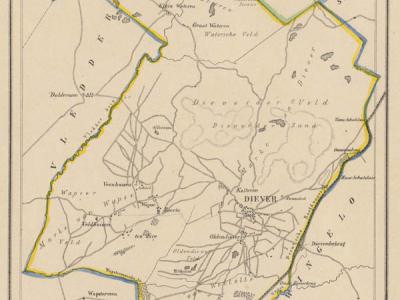 Gemeente Diever anno ca. 1870, kaart J. Kuijper (collectie www.atlasenkaart.nl)