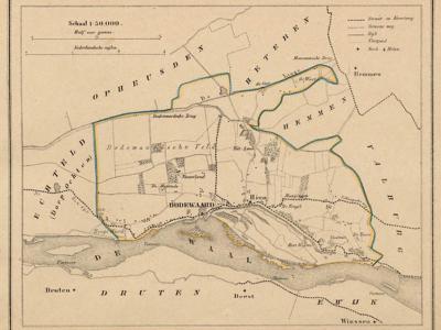 Gemeente Dodewaard anno ca. 1870, kaart J. Kuijper