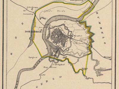 Gemeente Doesburg anno ca. 1870, kaart J. Kuijper