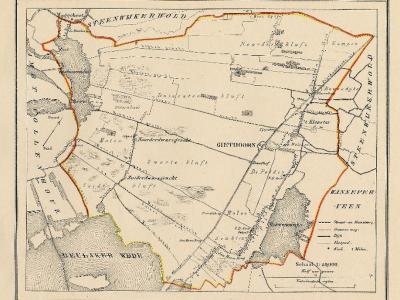 Gemeente Giethoorn anno ca. 1870, kaart J. Kuijper (collectie www.atlasenkaart.nl)