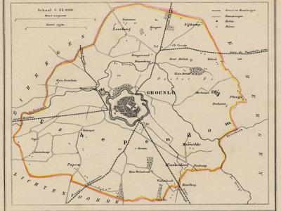 Gemeente Groenlo anno ca. 1870, kaart J. Kuijper