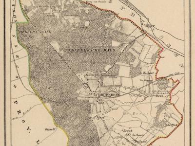 Gemeente Groesbeek anno ca. 1870, kaart J. Kuijper