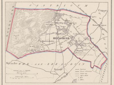 Gemeente Heemskerk anno ca. 1870, kaart J. Kuijper (collectie www.atlasenkaart.nl)
