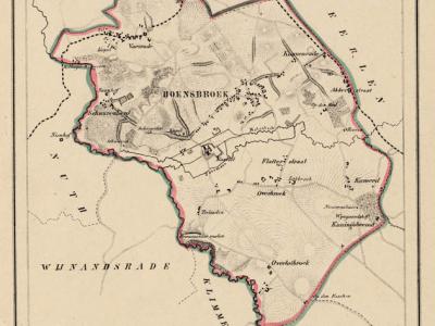 Gemeente Hoensbroek anno ca. 1870, kaart J. Kuijper (collectie www.atlasenkaart.nl)