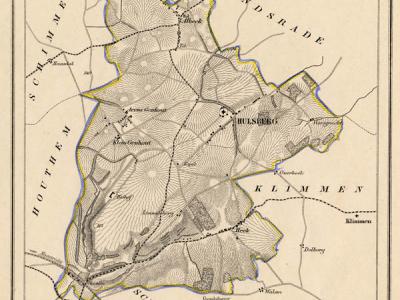 Gemeente Hulsberg anno ca. 1870, kaart J. Kuijper (collectie www.atlasenkaart.nl)