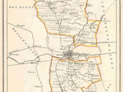 Gemeente Leeuwarderadeel anno ca. 1870, kaart J. Kuijper (collectie www.atlasenkaart.nl)