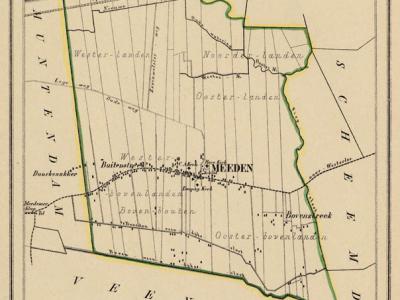 Gemeente Meeden anno ca. 1870, kaart J. Kuijper (collectie www.atlasenkaart.nl)