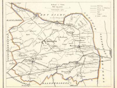 Gemeente Menaldumadeel anno ca. 1870, kaart J. Kuijper (collectie www.atlasenkaart.nl)