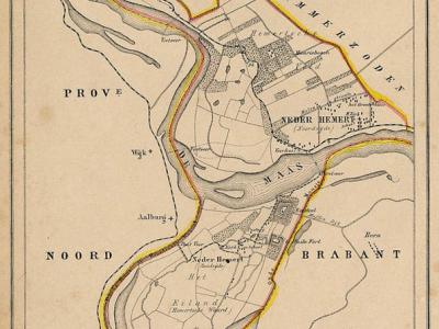 Gemeente Nederhemert anno ca. 1870, kaart J. Kuijper