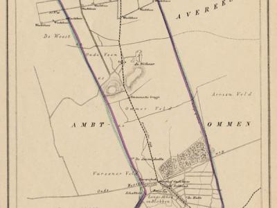 Gemeente Stad Ommen anno ca. 1870, kaart J. Kuijper (collectie www.atlasenkaart.nl)