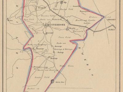Gemeente Westerbork anno ca. 1870, kaart J. Kuijper (collectie www.atlasenkaart.nl)