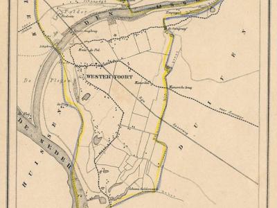 Gemeente Westervoort anno ca. 1870, kaart J. Kuijper