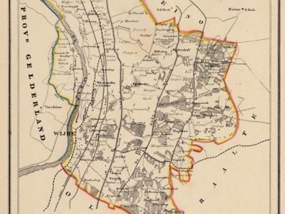 Gemeente Wijhe anno ca. 1870, kaart J. Kuijper (collectie www.atlasenkaart.nl)