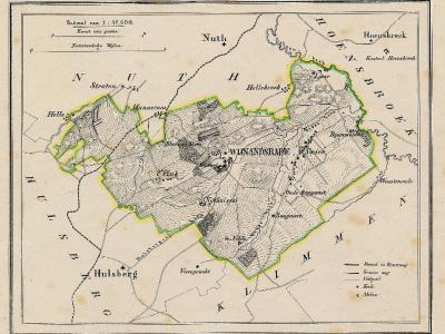Gemeente Wijnandsrade anno ca. 1870, kaart J. Kuijper (collectie www.atlasenkaart.nl)