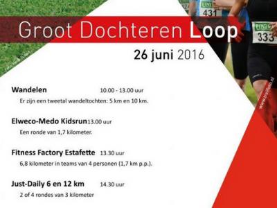 De Groot Dochteren Loop (op een zondag eind juni) omvat zowel hardloopwedstrijden als wandeltochten, waarbij je kunt kiezen uit verschillende afstanden.