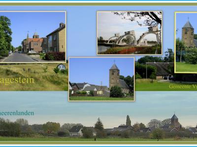 Hagestein, collage van dorpsgezichten (© Jan Dijkstra, Houten)