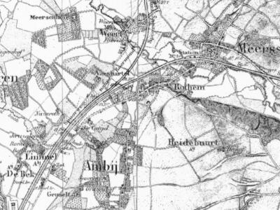 Limmel heeft voor zover ons bekend t/m 1919 altijd onder de gem. Meerssen gevallen. Op deze kaart uit ca. 1850 staat echter gem. Amby vermeld. Was hier gedurende korte tijd sprake van een grenscorrectie naar gem. Amby of is dit een 'drukfout' op de kaart?