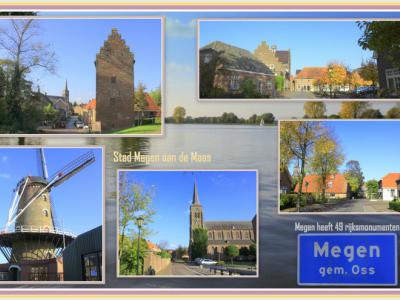Megen, collage van stadsgezichten (© Jan Dijkstra, Houten)