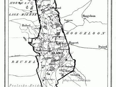 Gemeente Bladel en Netersel anno ca. 1870, kaart J. Kuijper