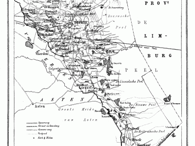 Gemeente Deurne en Liessel anno ca. 1870, kaart J. Kuijper