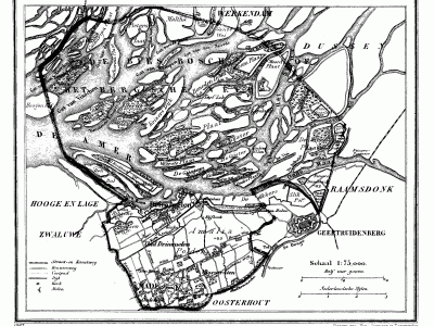 Gemeente Made en Drimmelen anno ca. 1870, kaart J. Kuijper