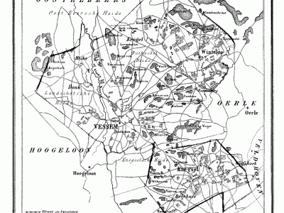 Gemeente Vessem, Wintelre en Knegsel anno ca. 1870, kaart J. Kuijper