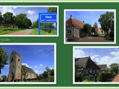 Nes, collage van dorpsgezichten (© Jan Dijkstra, Houten)