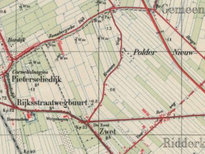 De westelijke 'randweg' om de Polder Nieuw-Reijerwaard heette tot in de jaren zestig Pieterseliedijk, met gelijknamige buurtschap. Die weg heet nu Reijerwaardseweg, dus daarom stellen wij voor de buurtschap nu Reijerwaard te noemen. (© www.kadaster.nl)