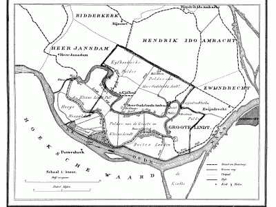 Gemeente Groote Lindt anno ca. 1870, kaart J. Kuijper